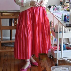 Smocked waist midi skirt
